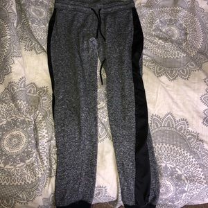 Gray and black joggers